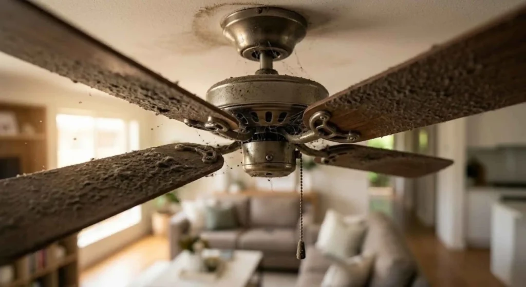 dusty ceiling fan